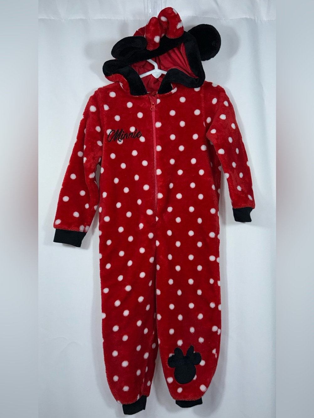 Disney Mickey & Friends Girl’s 3T Minnie Mouse Plush Footless Romper Jumpsuit